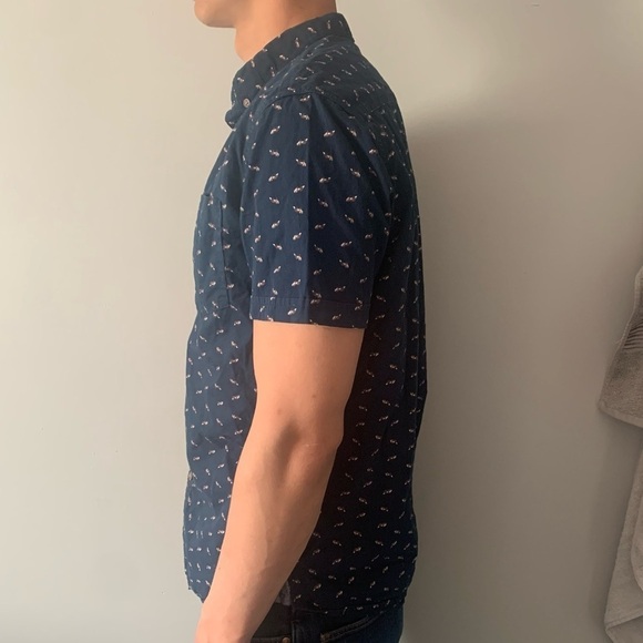 Cactus New York fox patterned button up dress shirt slim  fit MED - Picture 4 of 10